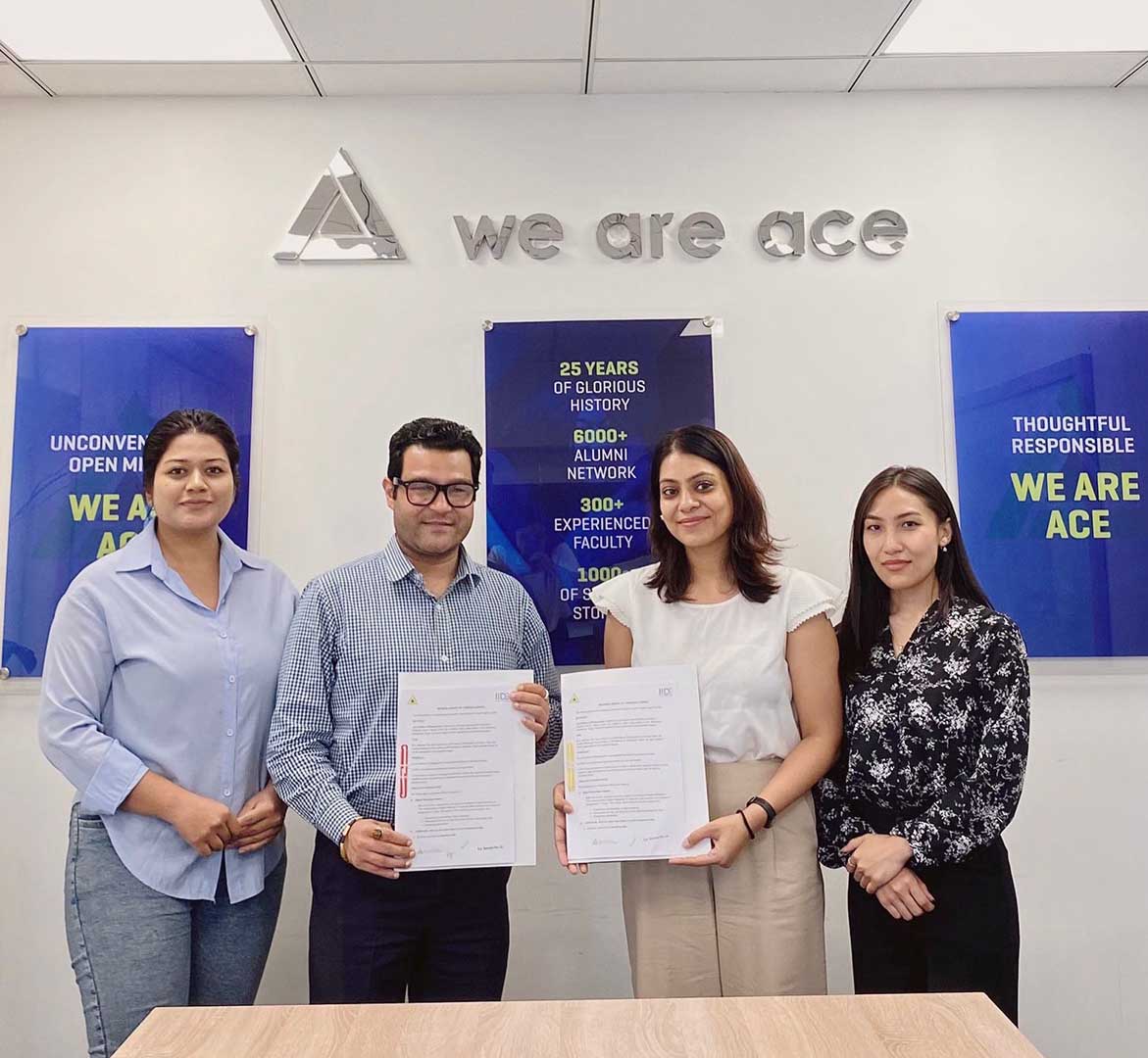 MoU signed between Ace and R.A. Services Pvt. Ltd. (referred to as IIDE)